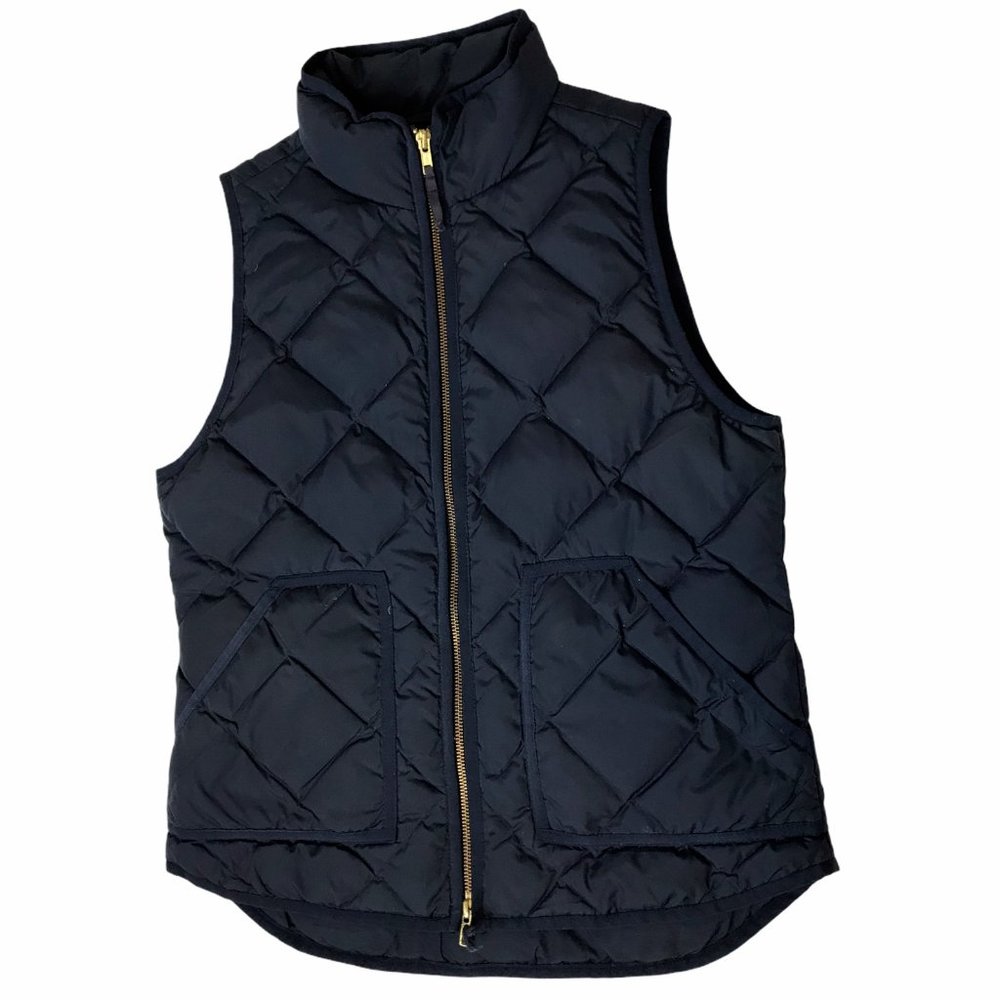 J. Crew Puffer Puffy Vest, Full Zip, Dark Blue S